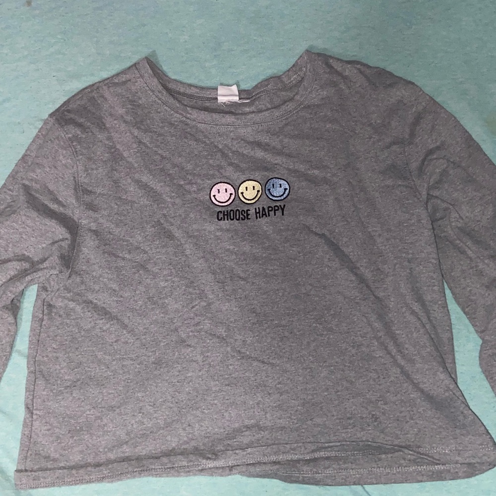grey crop sweater